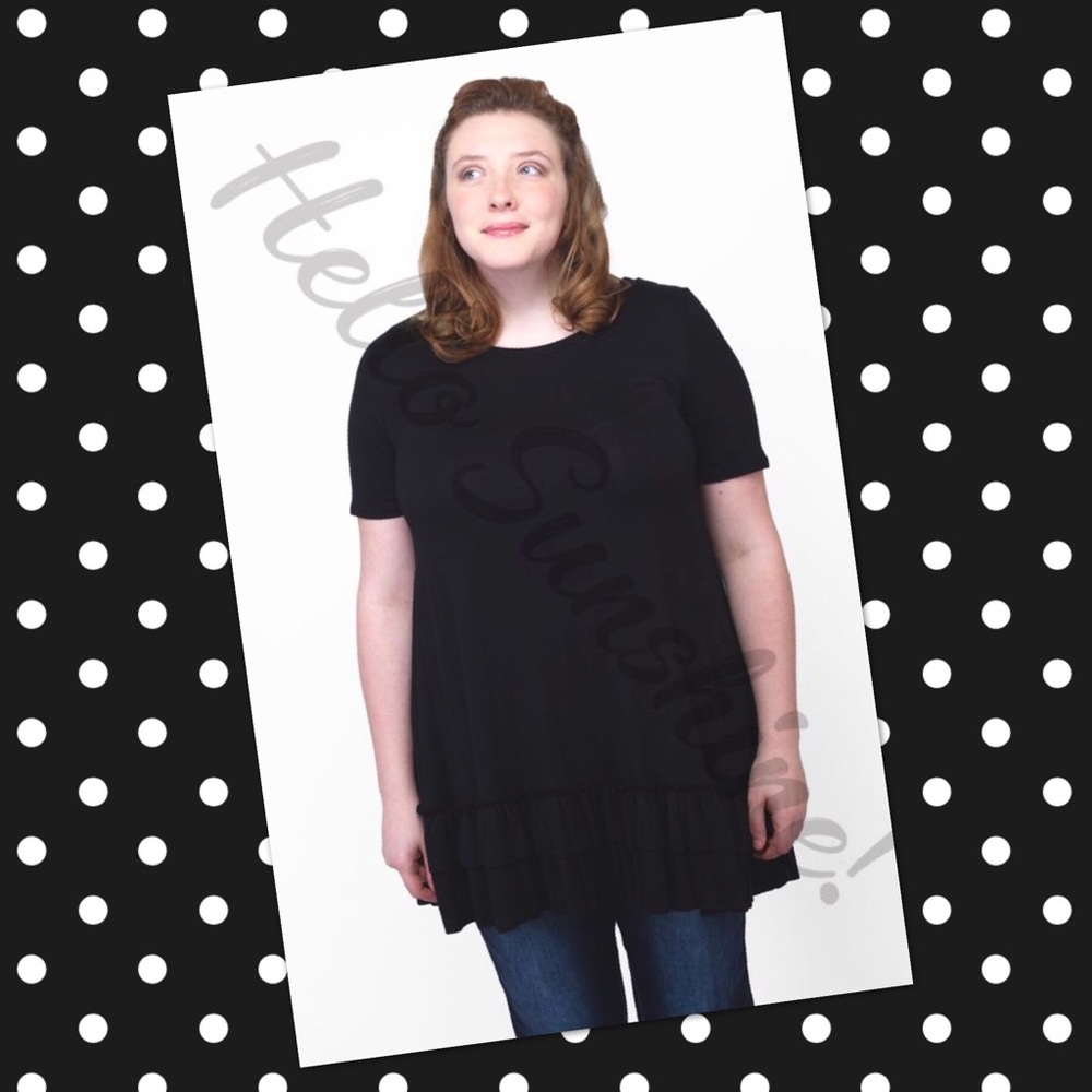 Black Double Ruffle Tunic